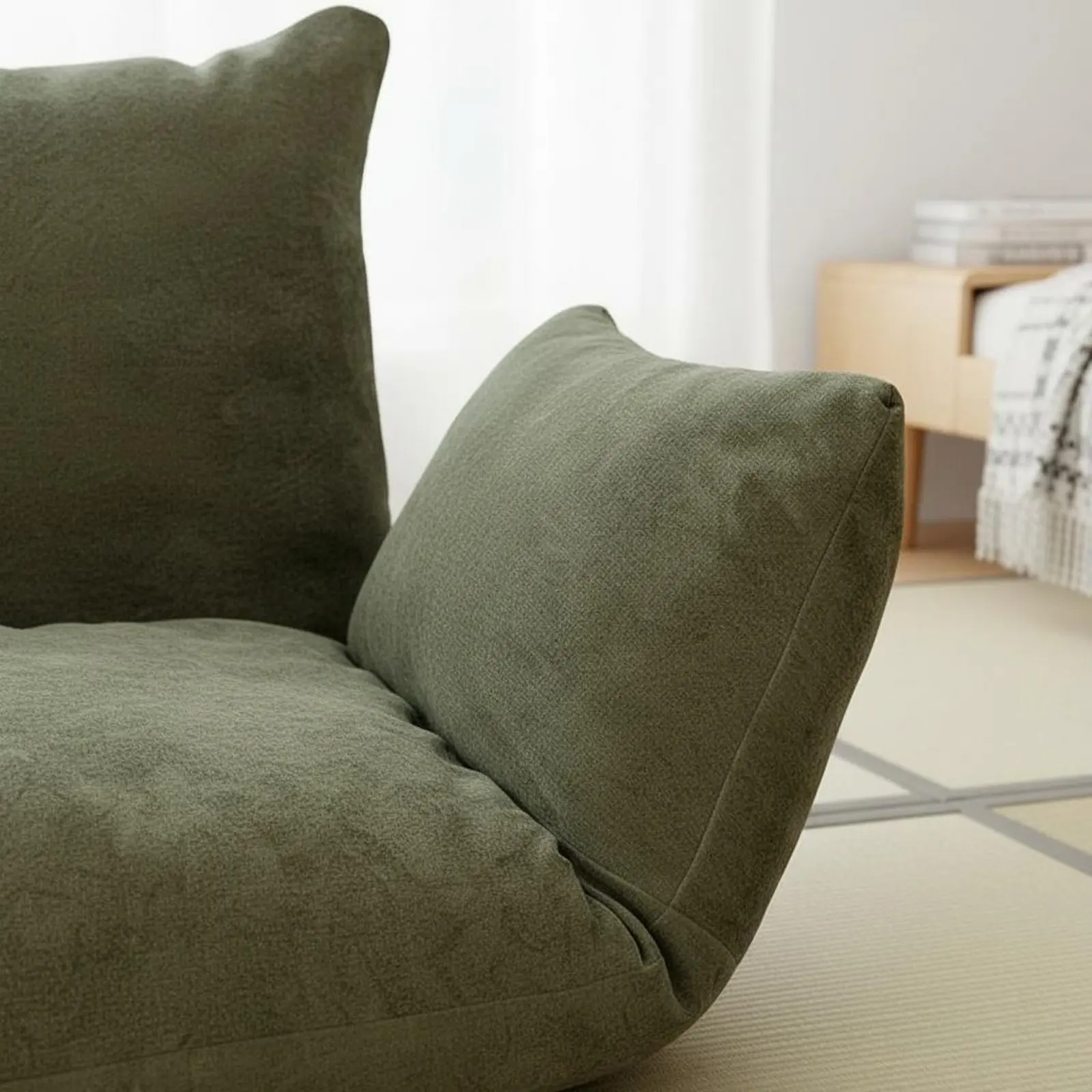 Transformable Sofa Bed High-Density Filling Adjustable Floor Sofa Foldable Lazy Chair Removable Cleanable Cover Floor Mat Floor