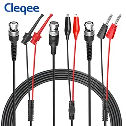 Cleqee P1197B BNC Test Leads Kit Test Hook Alligator Clip 4mm Banana Plug to Q9 Male Plug Cables Oscilloscope Probe Wire Set