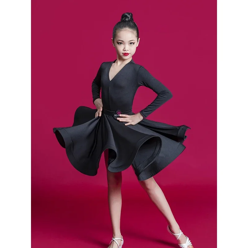 Make Your Little Girl Shine with Latin Dance Costume for Performance or Competition  dresses for women Two piece set latin dress