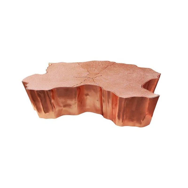 

Special-shaped stainless steel, tree root coffee table, creative modern living room home, light luxury artistic coffee table