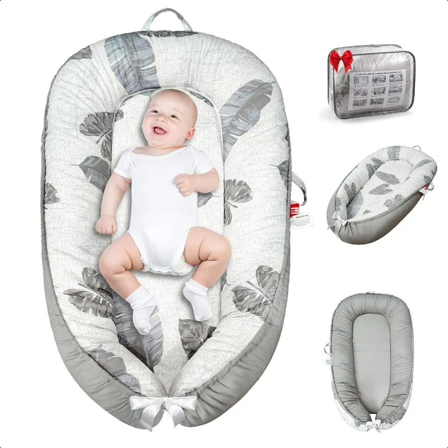 

Детский шезлонг для новорожденных 024 месяцев, чехол для детского гнезда, дышащий и мягкий хлопковый шезлонг для младенцев с защитным бампером в форме США для Co