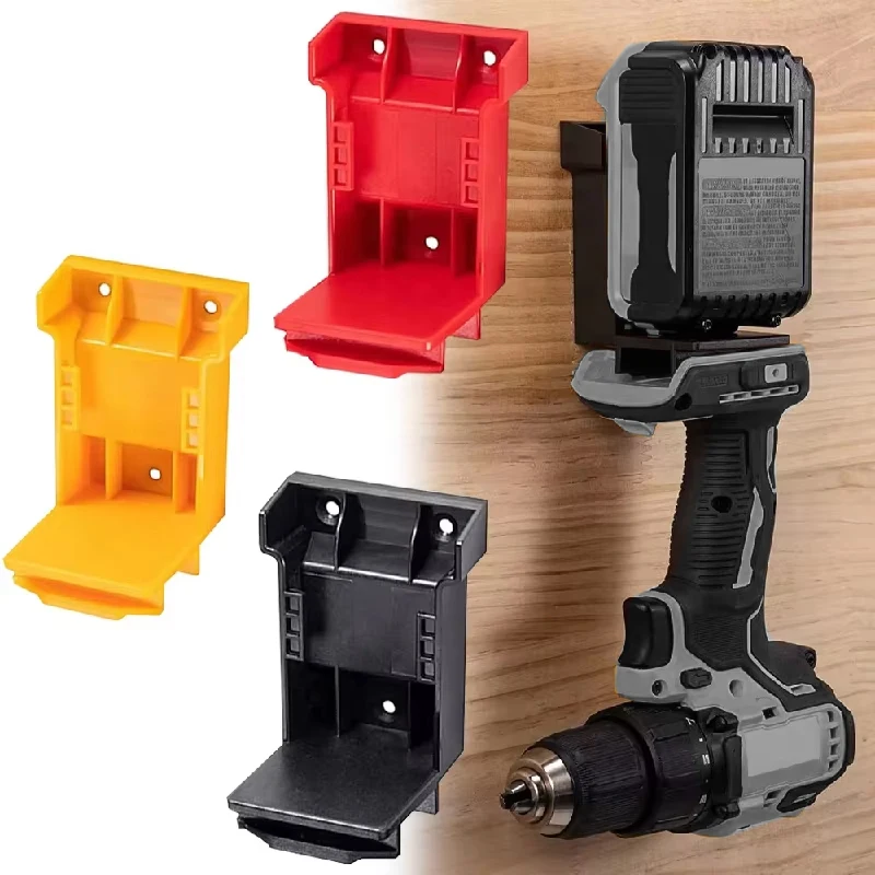 5PCS 2-in-1 Power Tool Holder Battery Mount Hanger Stand for Dewalt 20V for Milwaukee 18V Battery Tool Storage Rack Bracket