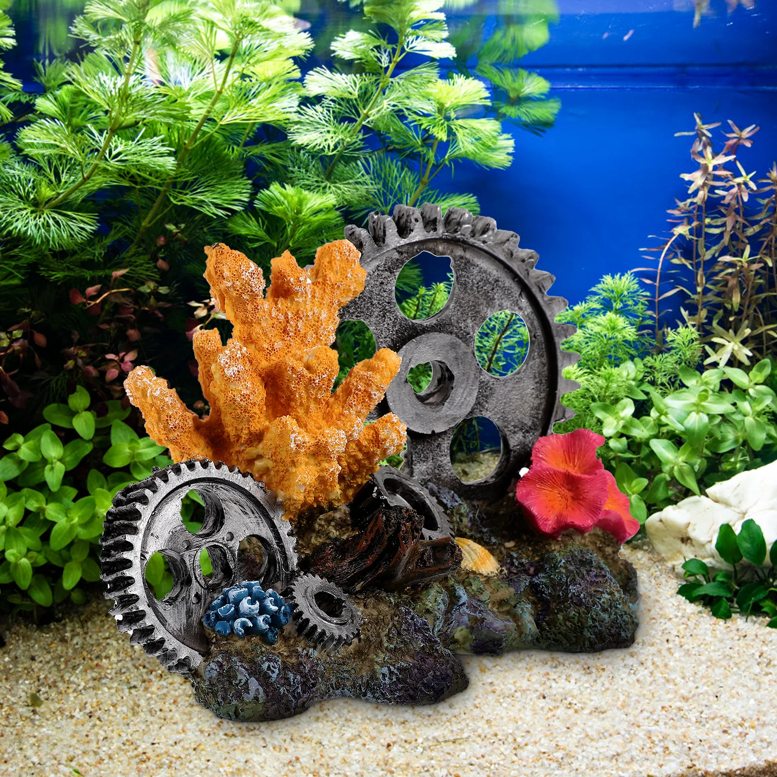 

1Pcs Fish Tank Resin Adornment Durable Realistic Small Aquarium Ornament Simulation Stone Decoration Aquarium Supply