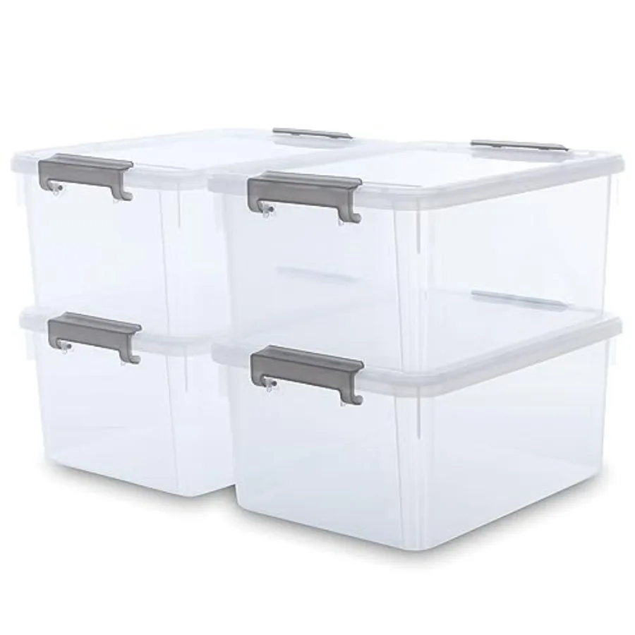 

Citylife 17 QT Plastic Storage Bins with Latching Lids Stackable Storage Containers for Organizing Large Clear Storage Box for