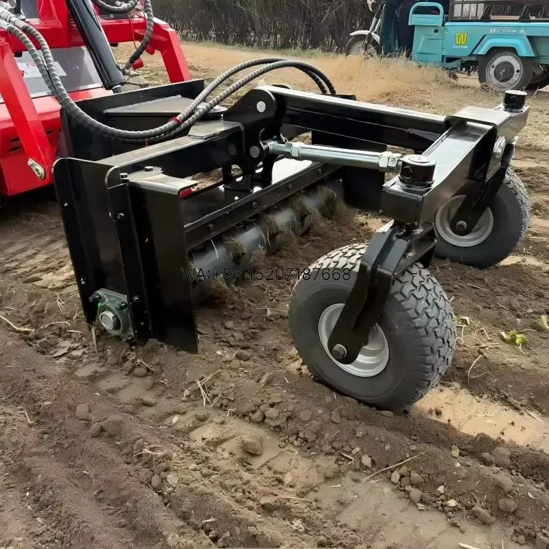 Wmwmnu Hot Sale Harley Rake Attachments with Wheels for Mini Skid Steer Loader harley Rake