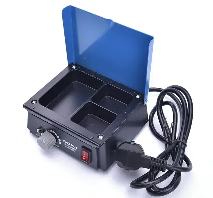 تعزيز كبير معدات مختبر الأسنان الشمع الرقمي وعاء التدفئة 3 ثلاثي فتحة البارافين التناظرية Melter الشمع الحرارة أداة طبيب الأسنان