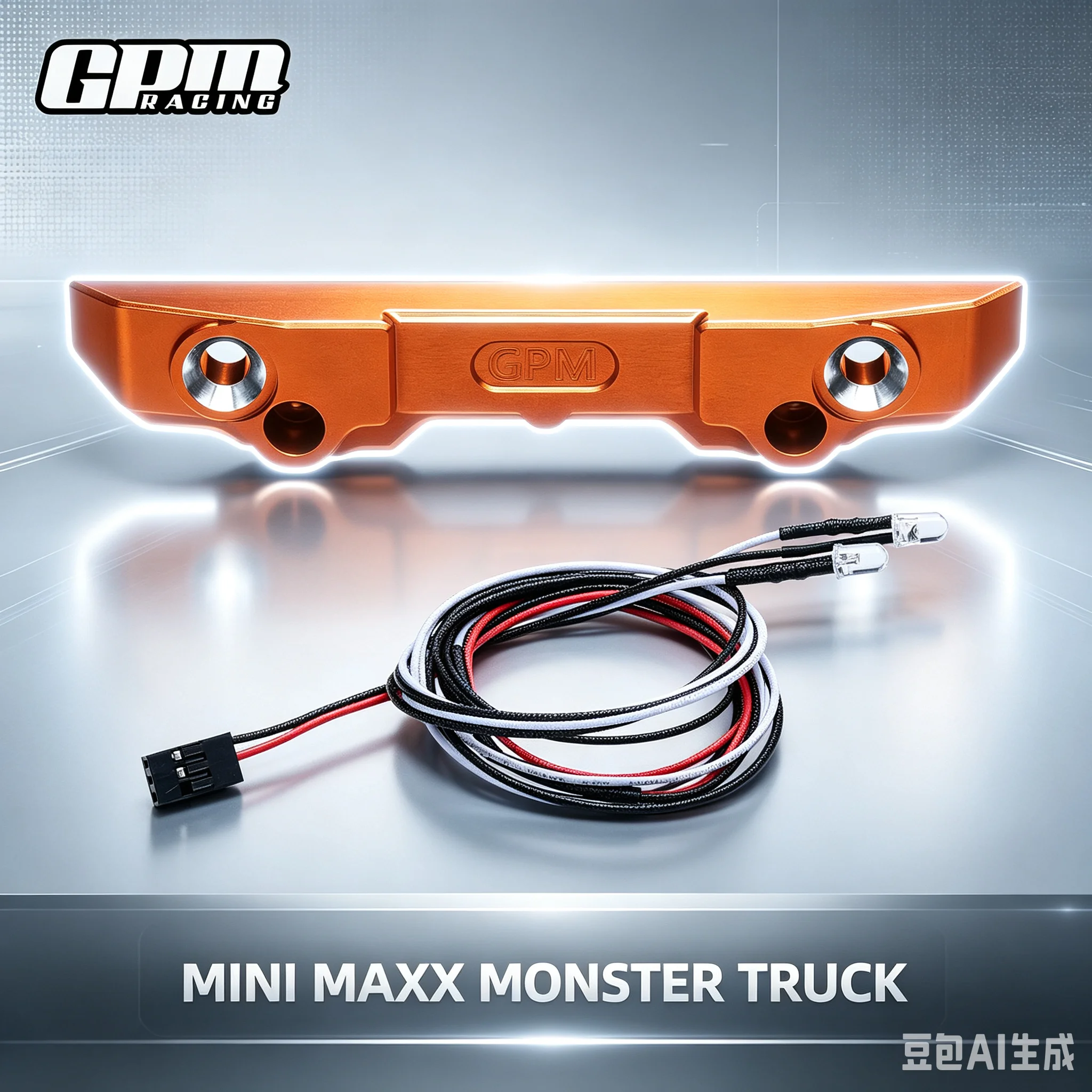 GPM 7075 Alloy Rear Bumper (With Led Lights) For TRAXXAS Mini Maxx 10735 10798