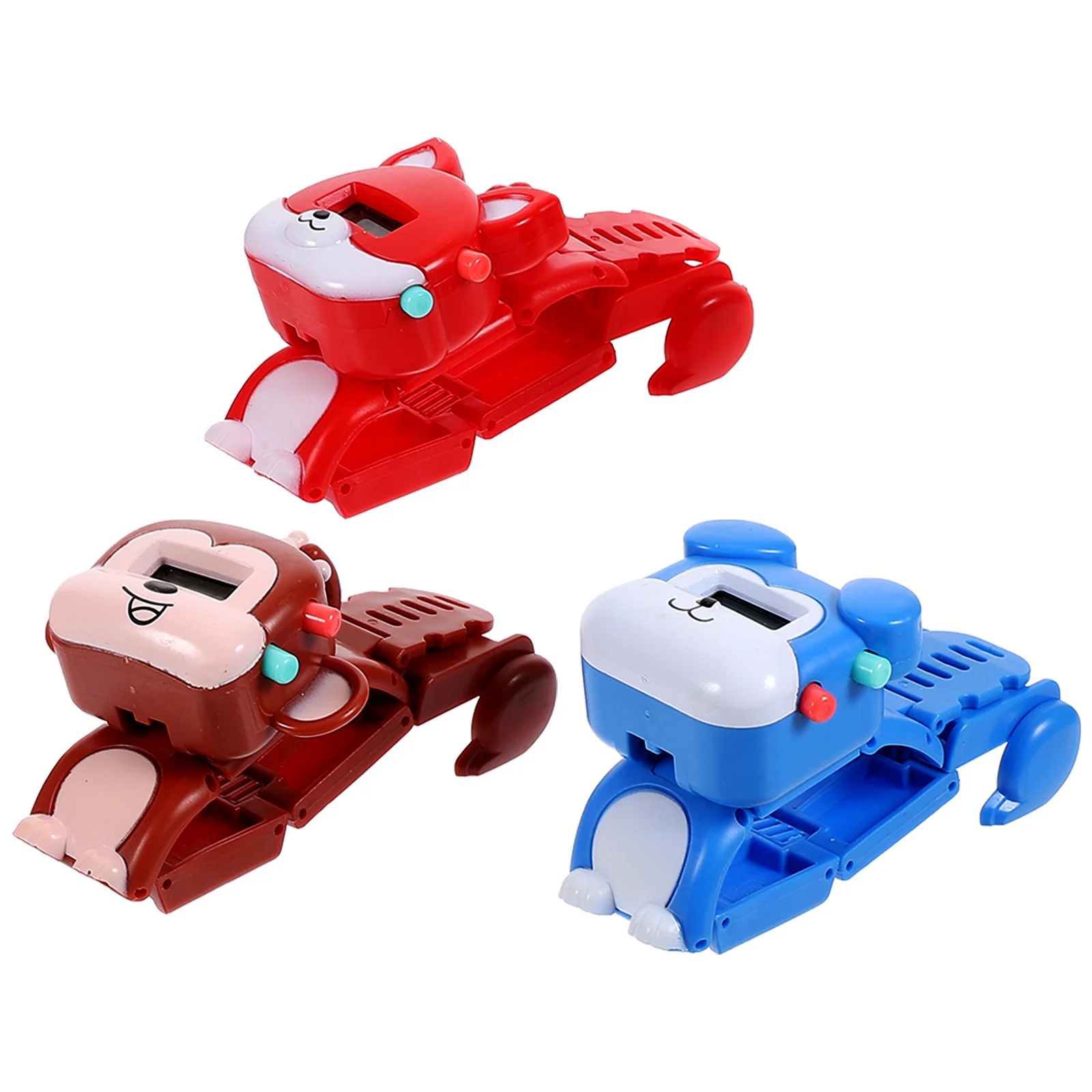 3Pcs Electronic Wristwatch Pet Shape Deformable Watch Lightweight Gift Suitable for Pet Design Watch