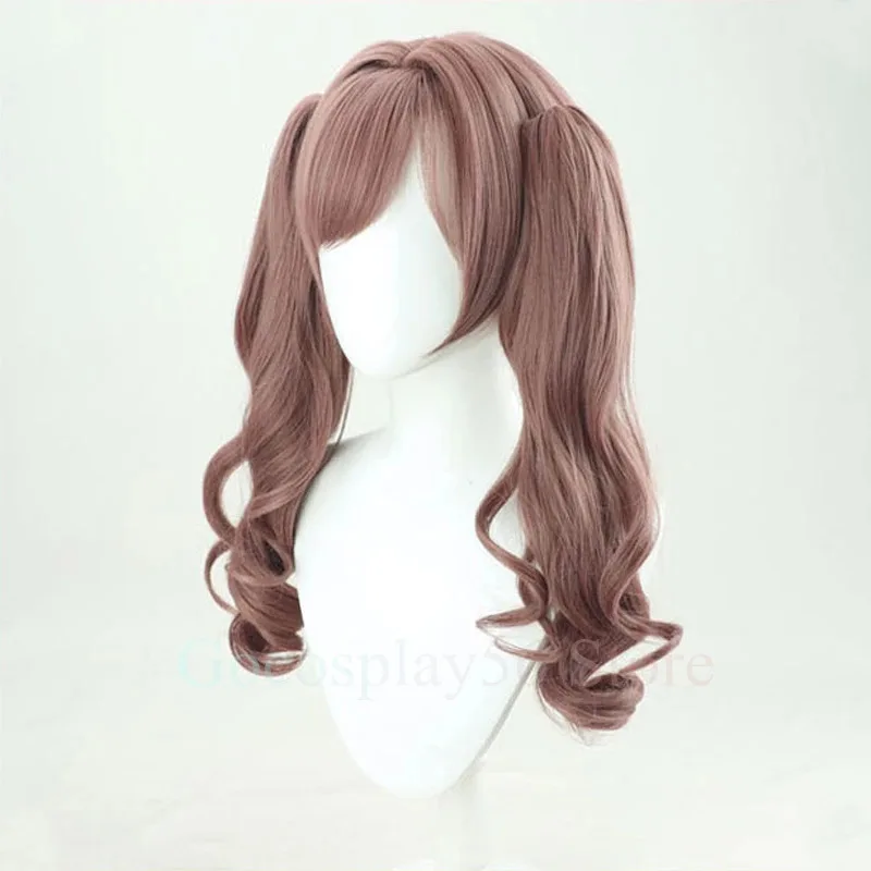 2025 yiyiVTuber Suzuhara Lulu شعر مستعار تأثيري ذيل الحصان outuber الوردي البني طويل مستقيم مجعد مقاومة للحرارة الشعر Hololive الفتيات