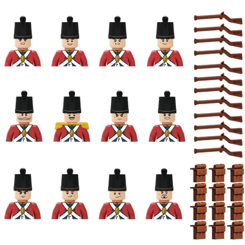 12pcs Imperial Navy Soldiers Building Blocks Napoleon\'s Army Compatible Classic Figures Accessories Weapons Bricks Kids Toys