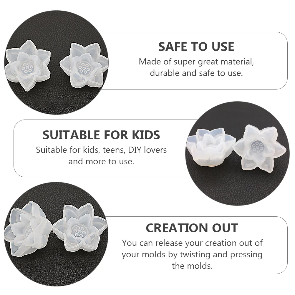 

Lotus Silicone Mold for DIY Decorative Decoration Three Dimensional Adornment Molds Epoxy Resin Crafts Soap Making Tools