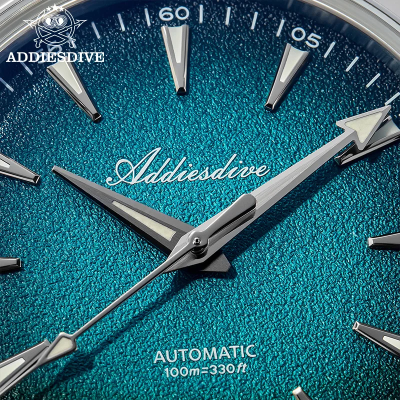 ADDIESDIVE 39mm Men's Mechanical Diving Watch 100m Waterproof Super Luminous Wrist Watch Bubble Glass 316L Stainless Steel