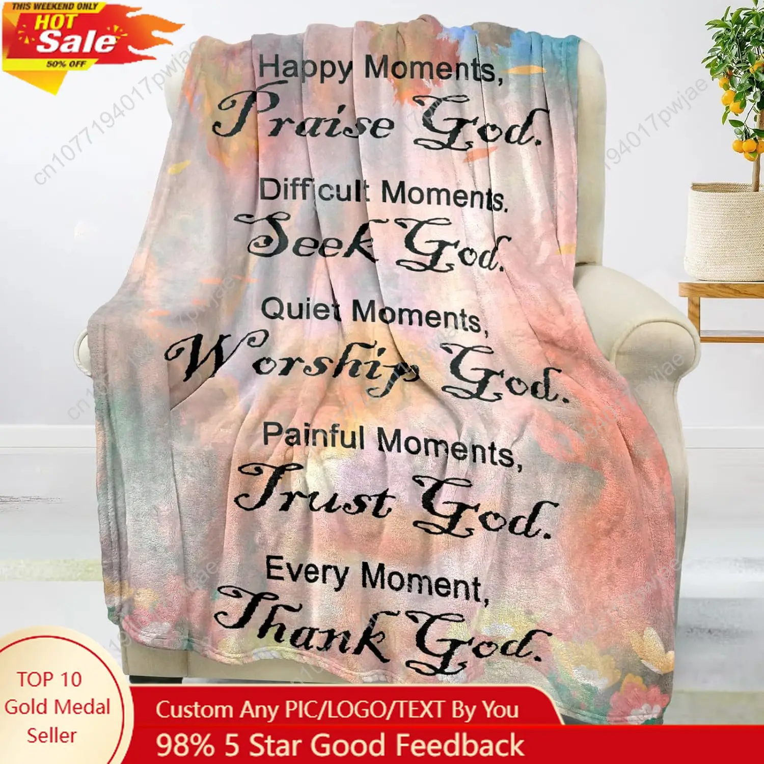 

Christian Gifts for Women Faith Inspirational/Religious/Spiritual Gifts for Adults Soft Throw Blankets for Women/Men Personal