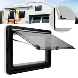 Ventana de empuje con bisagras para caravana, ventana de 3 tamaños, 450/900x500mm, 350x280mm