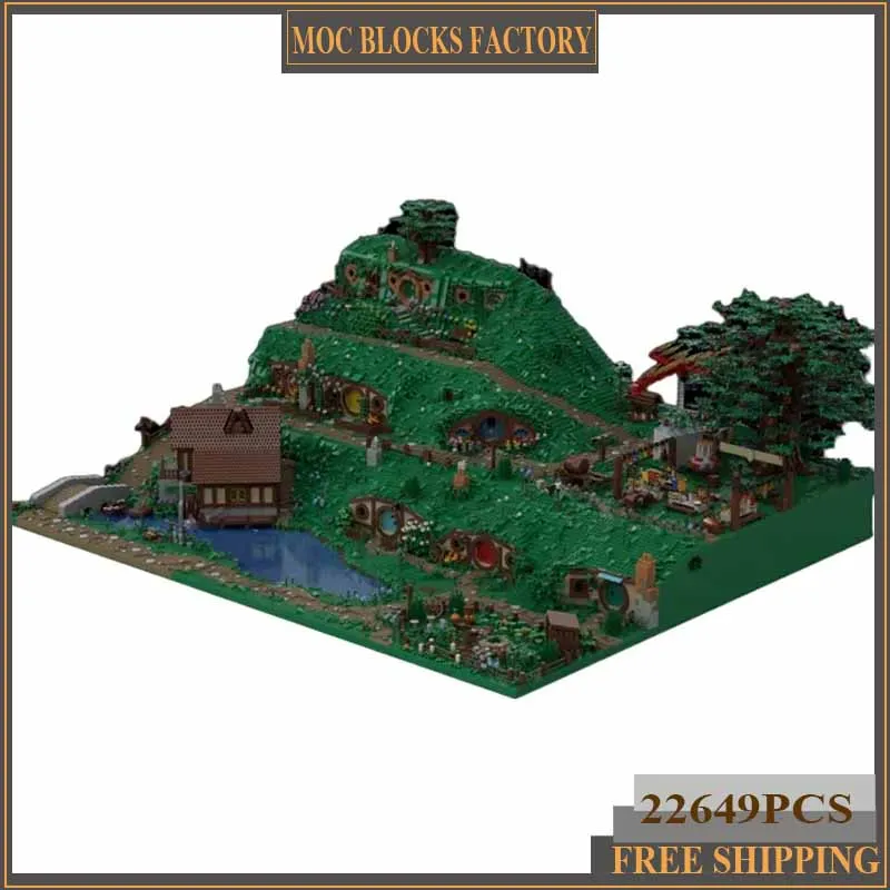 Moc Building Blocks Movie Scene Bag End House Model Technology Bricks DIY Assembly Magical Rings Tribe Street View Toys  Gifts