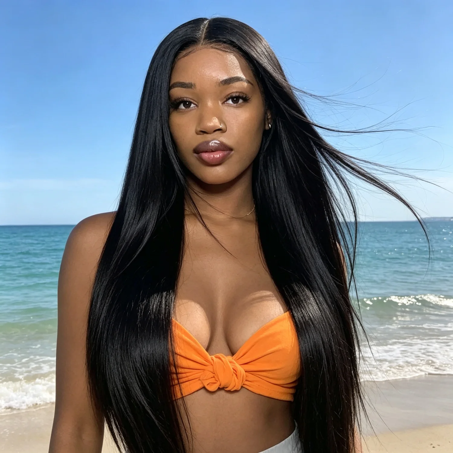 Bone Straight 200% Real Density Hd Transparent 13x6 Pre Plucked Lace Frontal Wig Brazilian 13x4 360 Hd Lace Front 30 40 42 44 Inch ≥98% Human Hair Wigs