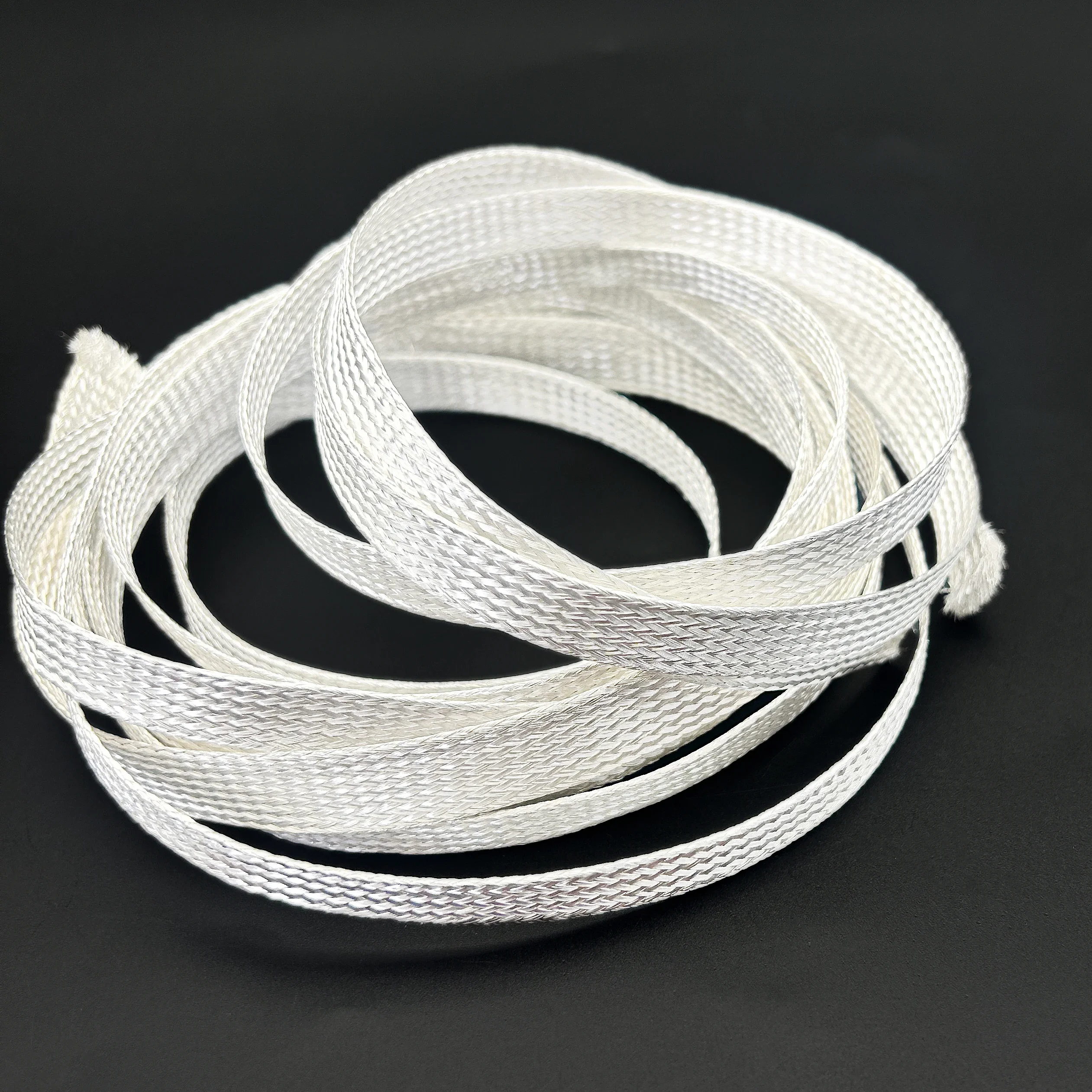 Silver Plated Copper Braided Sleeve ID 2/4/6/8/10/12/16/20/25mm Expandable Sleeveing Wire Shielding Sleeve 5M/2M Length Silvery 6
