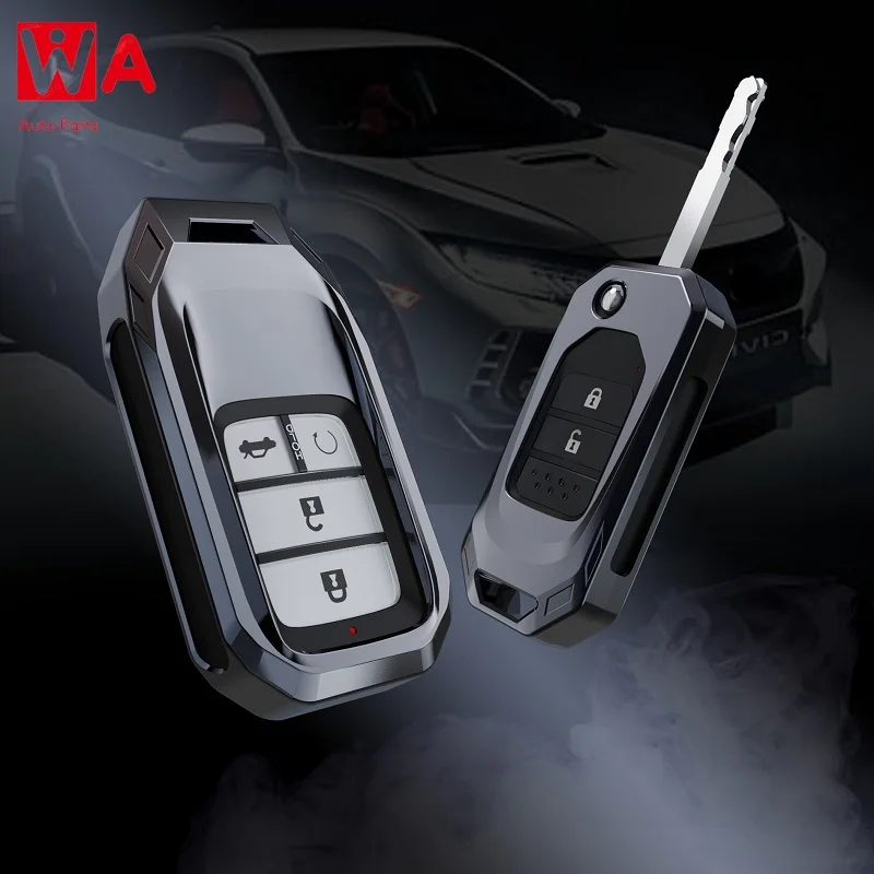 Zinc Alloy Car Key Cover Key Case Suitable For Honda Civic CR-V HR-V Accord Jade Crider Odyssey 2015- 2018 Remote Protector