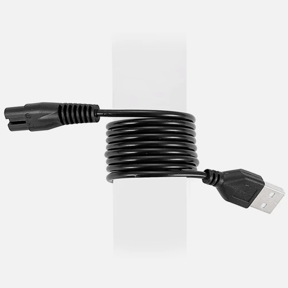 

2 Pcs Eight-character End Charging Cable Henson Razor Cord Usb Cables Cordless Power Shaver Universal Black Accessory
