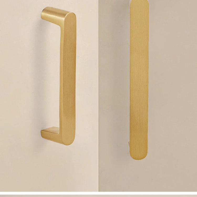 Dooroom Massiver Messing Schrankgriff im Schlichten Stil Kleiderschrank-Zuggriff Messing Matt-Gold Hardware Möbelgriffe – Detail 7