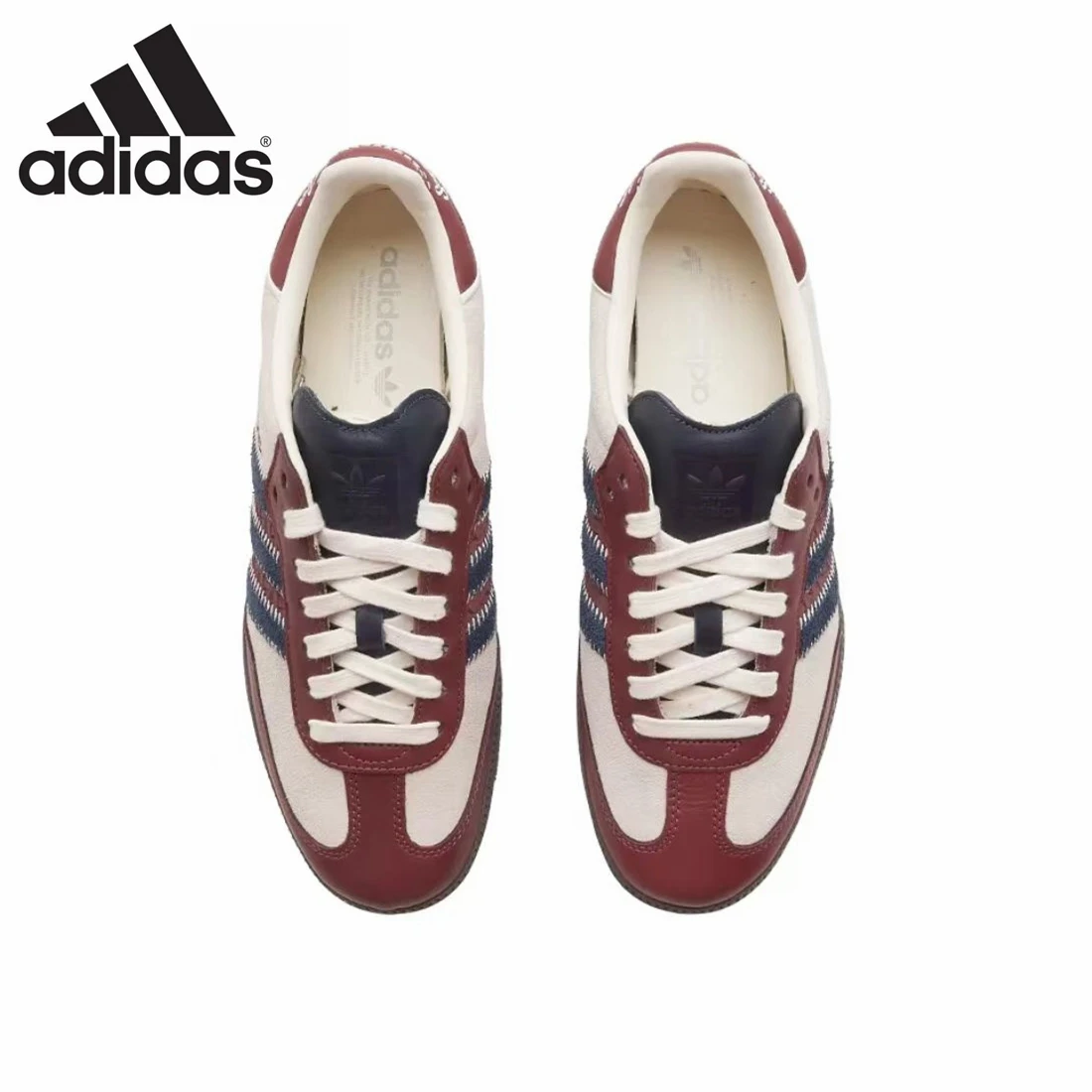 Adidas Samba OG-Baskets de sport rétro polyvalentes, chaussures d\'entraînement allemandes Maroon, chaussures de planche décontractées, Notitle