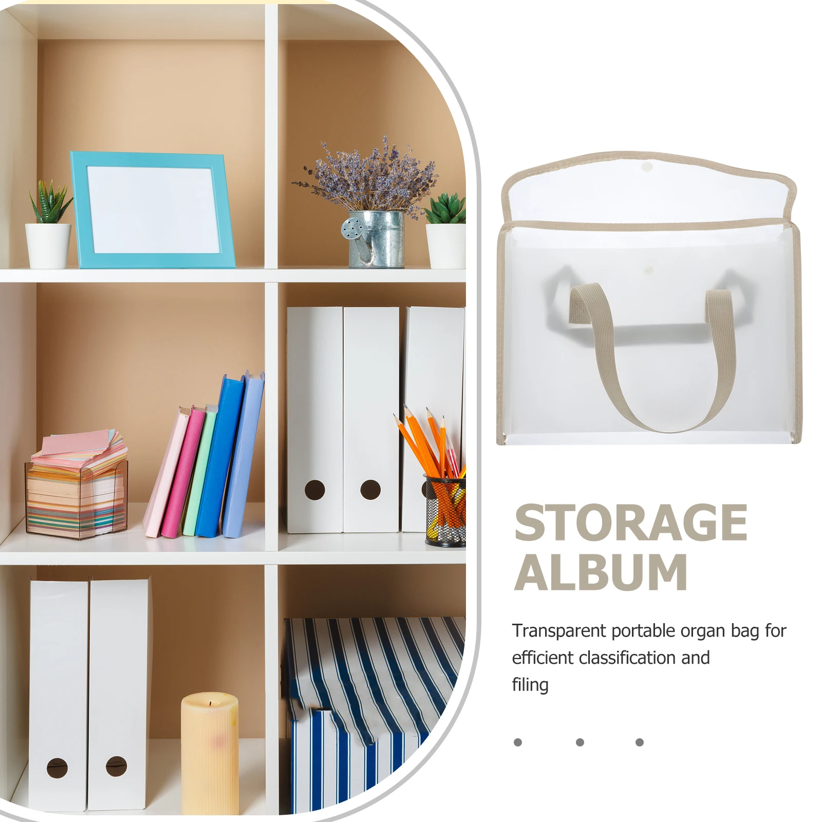 

1pc Office Expanding Large Capacity Multi-Layer Folder Bag Portable Document Storage Pp Material Accordion Binder Sorting Paper