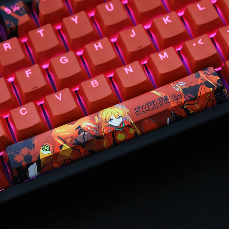 1 Set PBT Dye Subbed Keycaps Cartoon bidimensionale Anime Gaming Key Caps Cherry Profilo Retroilluminato Keycap per Asuka