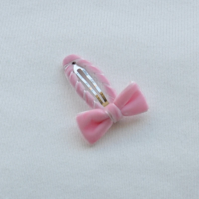 10Pcs/Lot  Snap Hair Clip With Mini Bows Velvet Bow Hairpins For Baby Girl Cute Hair Barrettes Toddler Hair Accessory