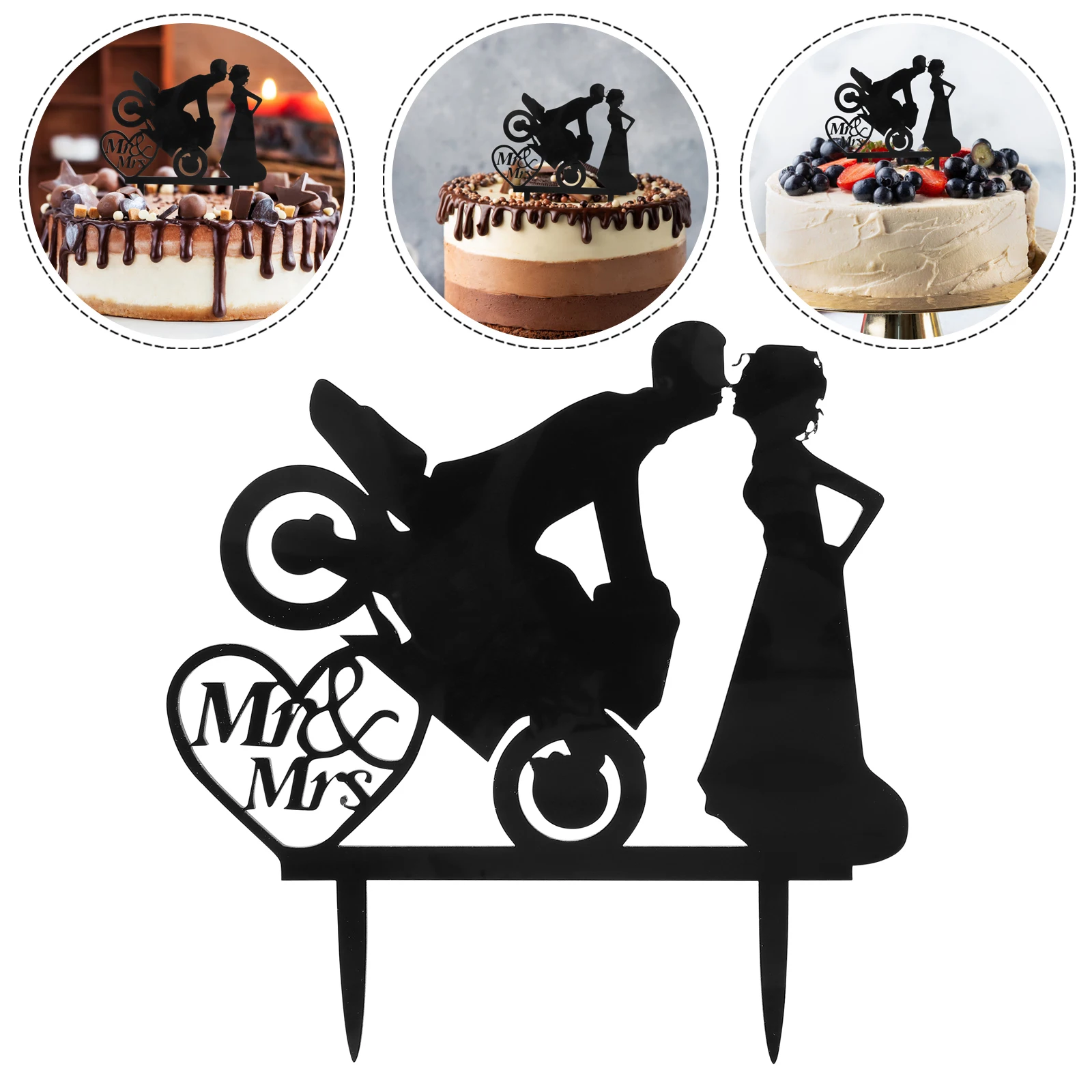 

Decors Cake Insert Decorative Cupcake Toppers Number Black Acrylic Wedding Bridegroom