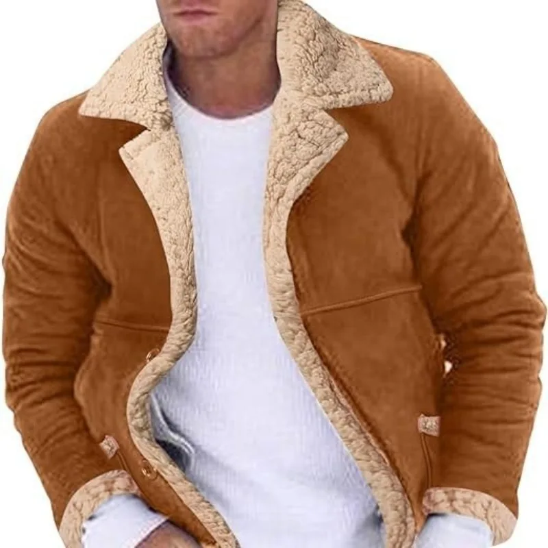 

Plus Size Leather Coat Menswear Fashion Brand Winter New Fashion Men's Fur Integrated Fleece-lined Padded Jacket Men