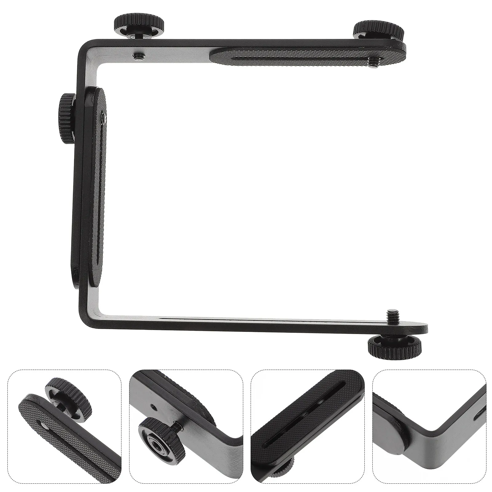 

Metal L Bracket Camera Flash Holder with 1/4" Screw, Double L-Shape Mount for DSLR LED Light, Studio Photography Accessory