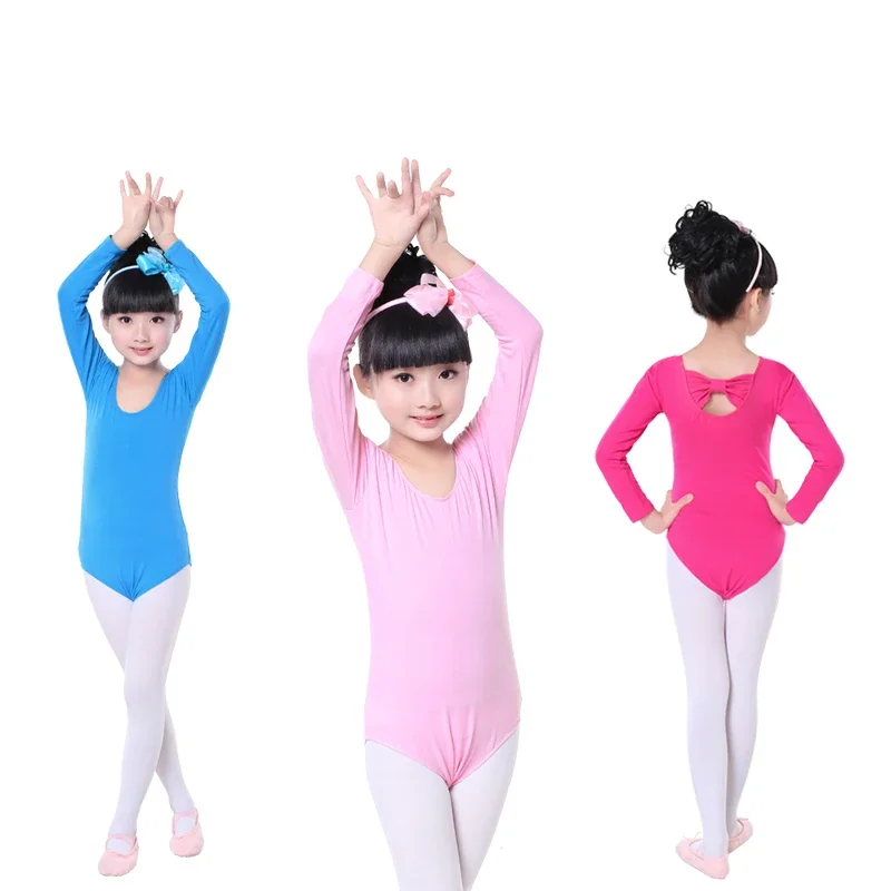 New Arrival Ballet Dance Leotard Toddler Girls Kids Bowknot Long/Short Sleeve Gymnastics Dance Costumes Bodysuit For Dancewear