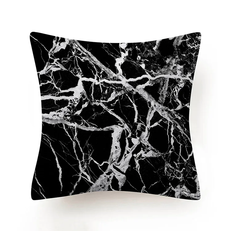 Funda de cojín con textura de mármol blanco y negro, 30x50/40x40/45x45cm, funda de almohada Lumbar ultrasuave para sofá, asiento, decoración del hogar, nuevo