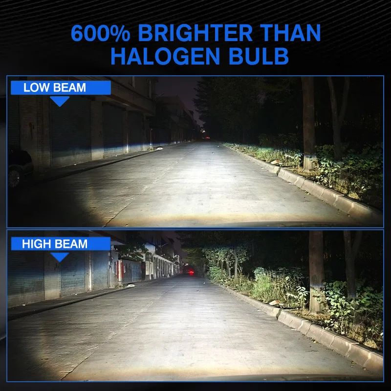 2 قطعة عدسة LED للسيارة المصباح H4 12 فولت عدسة صغيرة السوبر مشرق مرحبا/لو شعاع الضوء الأبيض 6000 كيلو للسيارات والدراجات النارية نموذج متوافق