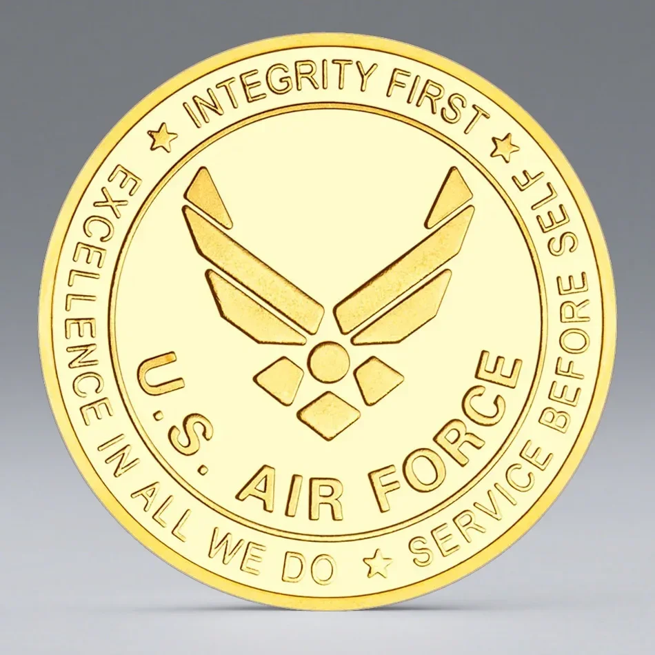 US Fighter Jets Military Souvenir Coins Gold Plated Air Force F-35 Lightning Fighter Commemorative Coins