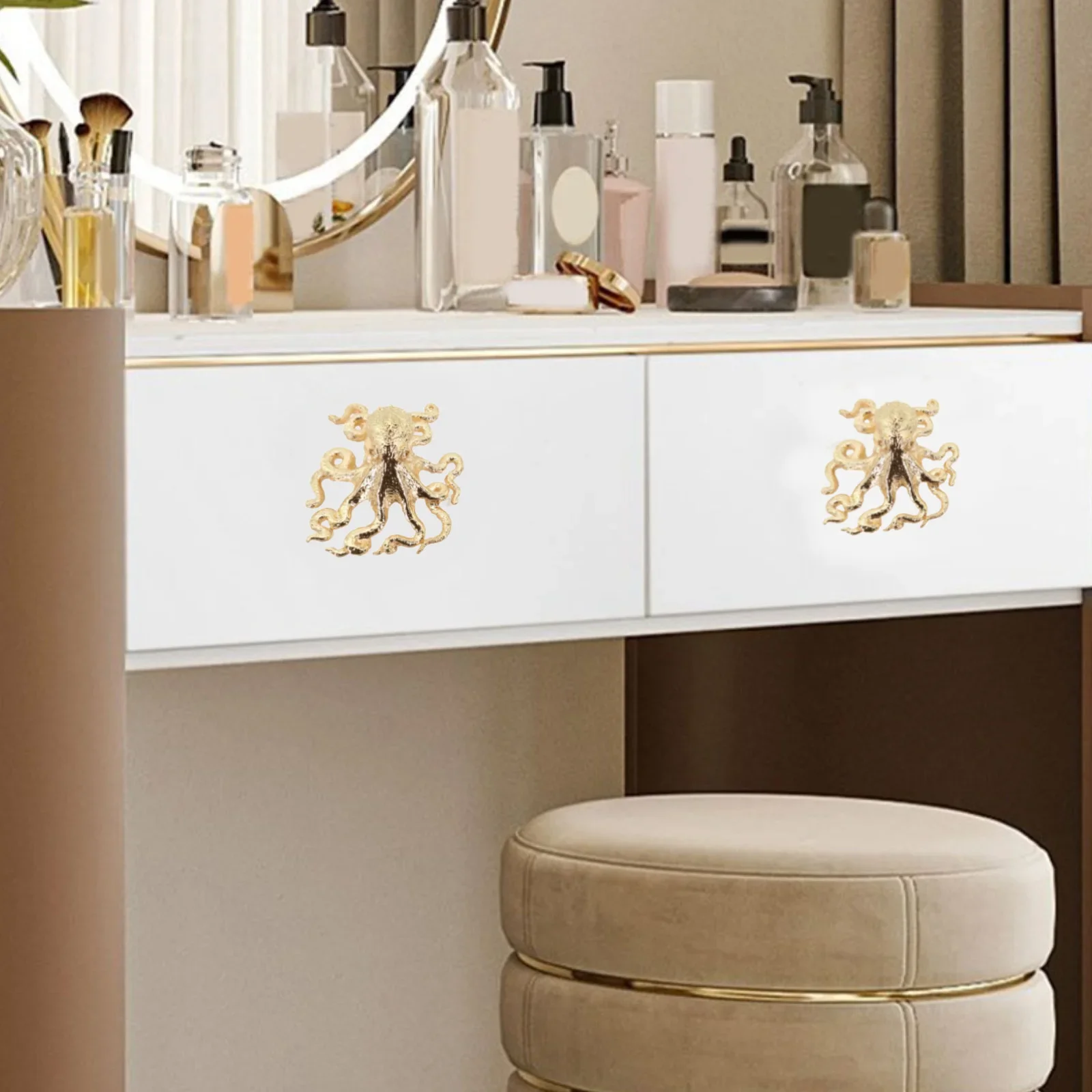 

55*46mm Kitchen Cabinet Handle Brass Cabinet Handle Easy To Install Enhance Aesthetic Appeal High-Quality Brass Versatile Usage