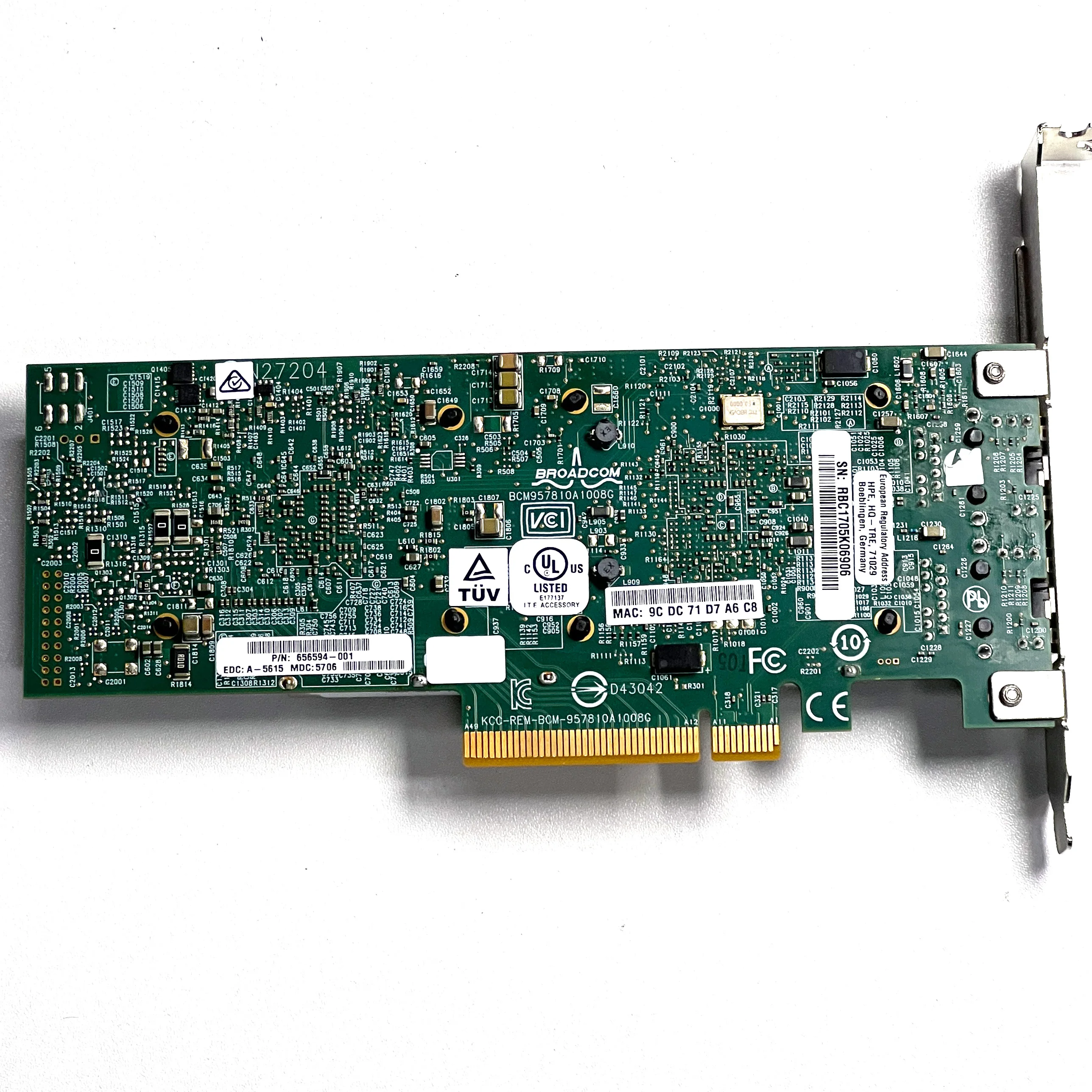 HPE Ethernet 10Gb 2-port BASE-T 57810S Adapter 656596-B21 657128-001 656594-001 2-port 10GbE 530T adapter Card