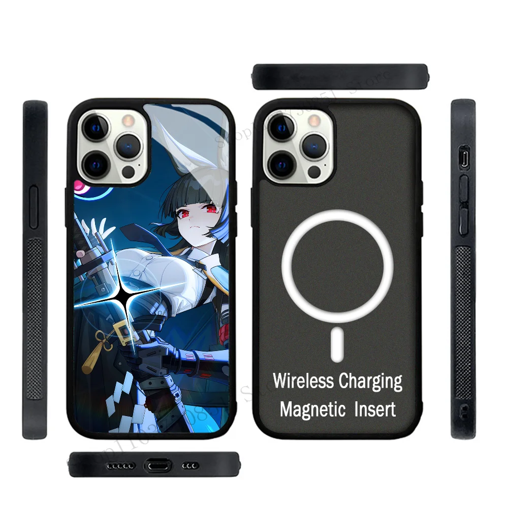 Game Anime Zenless Zone Zero Hoshimi Miyabi Phone Case Strong Magnetic For IPhone 15 14 13 Pro Max 11 12 Mini Alex Mirror For