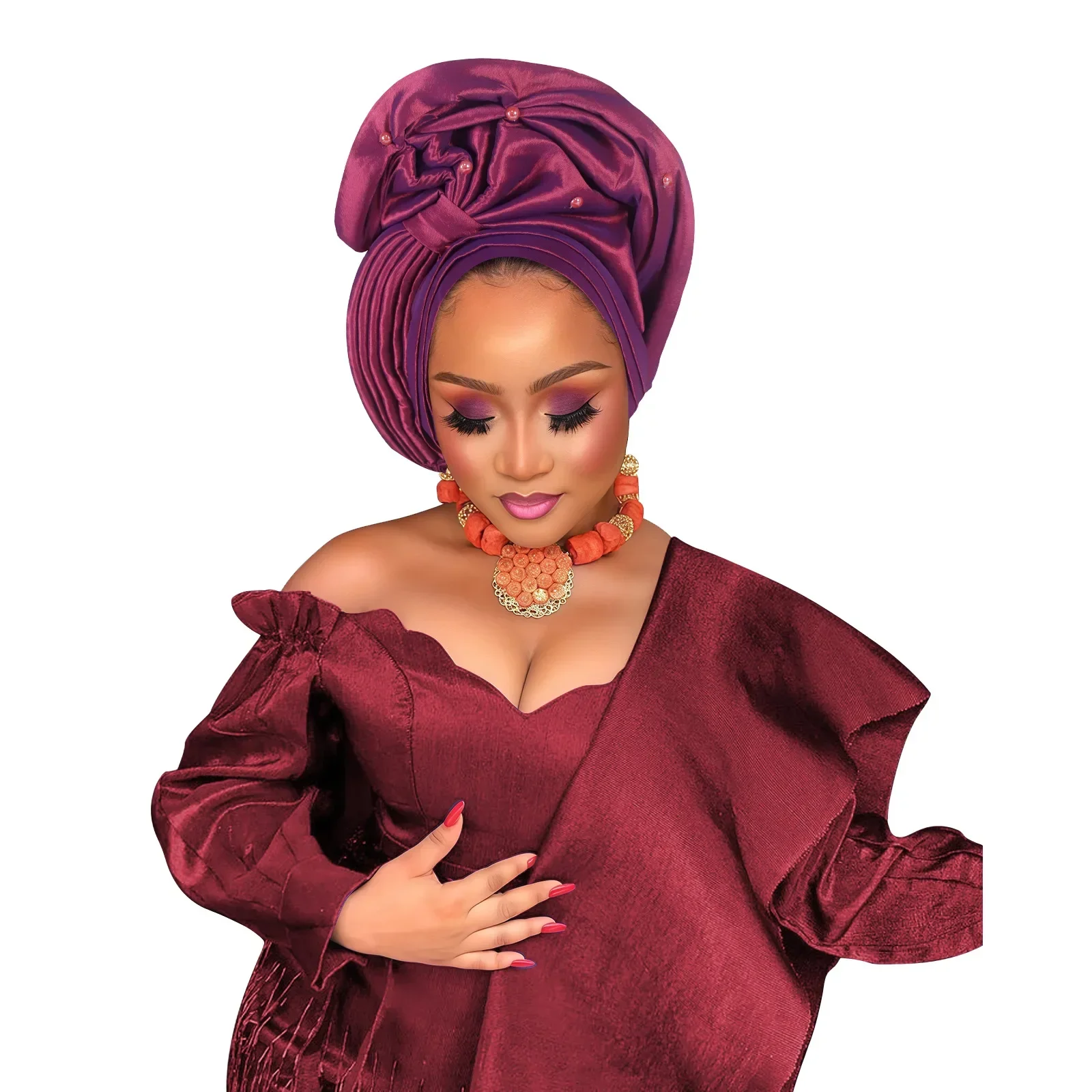 

2026 Already Made Turban Cap for Women African Autogele Headtie Nigeria Wedding Party Geles Hijab Bonnet Hat Head Wrap Headgear