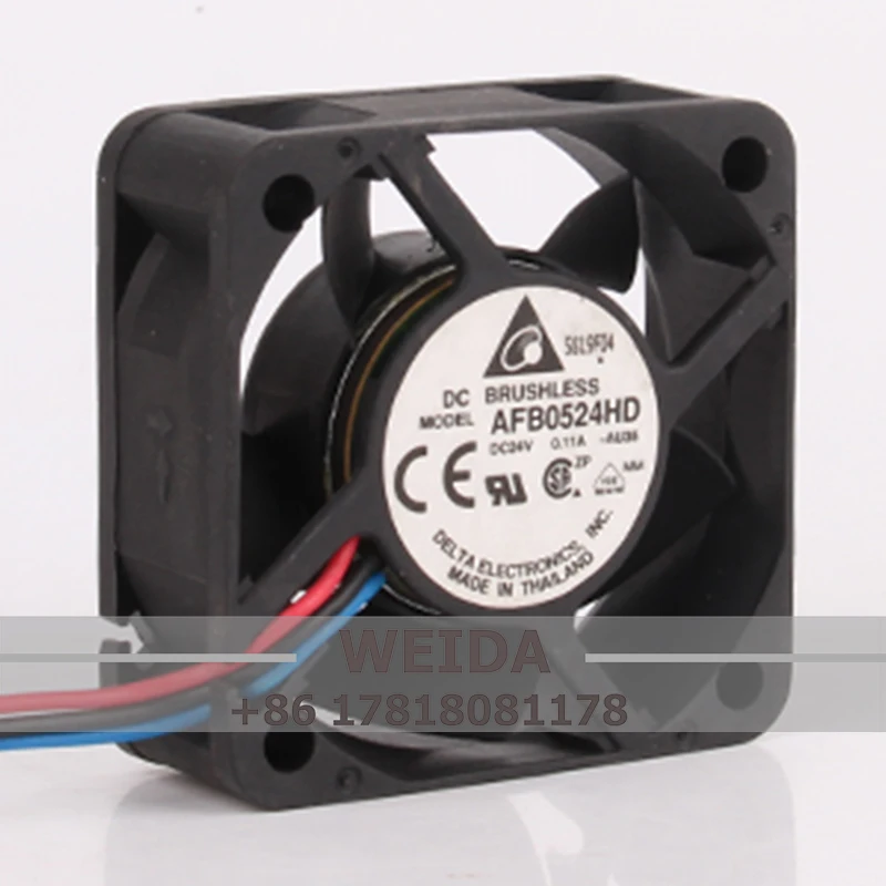 Original DELTA 12V 48V DC24V 0.11A EC AC 5015 50X50X15MM 5CM Large air Volume Silent Dual Ball Three-wire AFB0524HD Cooling Fan