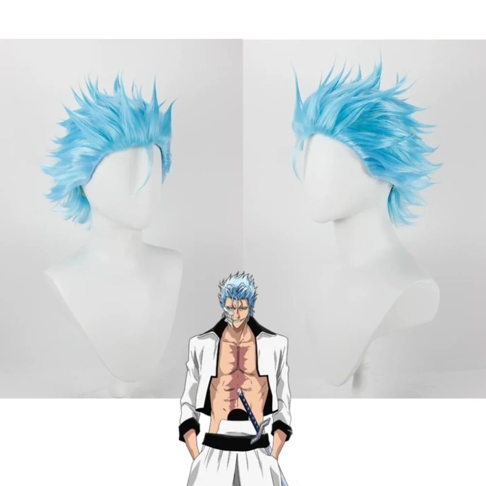 

Bleach Grimmjow Jaegerjaquez Cosplay Wig Blue Spiky Anime Hair for Men Women Costume
