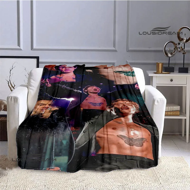 Singer H-Harry-S-Styles print blanket picnic blankets Flange warm blanket Soft and comfortable blanket bed linings birthday gift