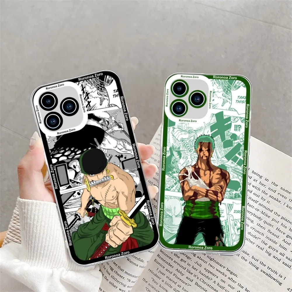 Bilibili R-Roronoa Zoro Anime Phone Case For Samsung Galaxy S23 S22 S21 S20 Plus lite Ultra Transparent Shell