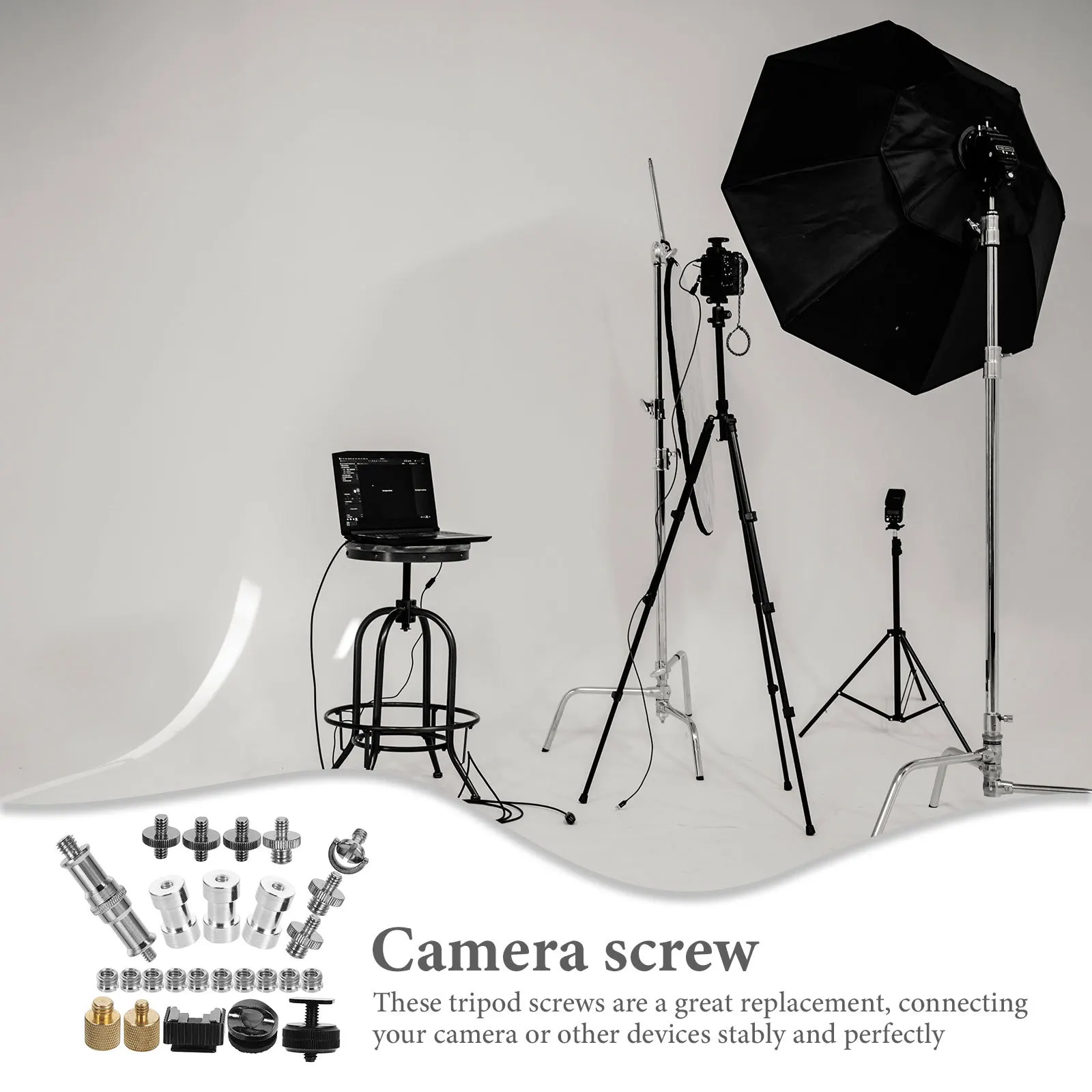 1 Set Of Screw Mount Kit Alloy Tripod Mount Screw 1/4 Dual Ended Camera Screws Replacement For Action Camera Tripod Adapter 1/4