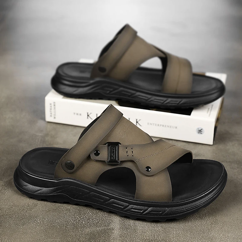 

Summer sandals for men non-slip soft sole fashion thick sole wear-resistant driving outside wear dual purpose beach men sandals