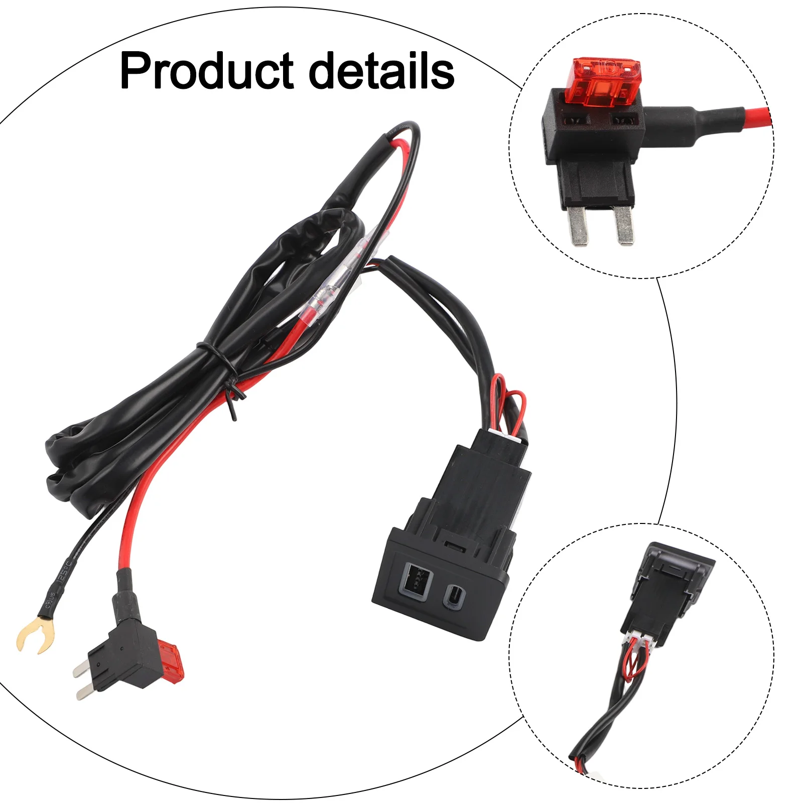 

Fast Car Charger DC12V-24V Car Charger Heat Resistant High Universality Fitment High-quality ABS PVC LED Indicator
