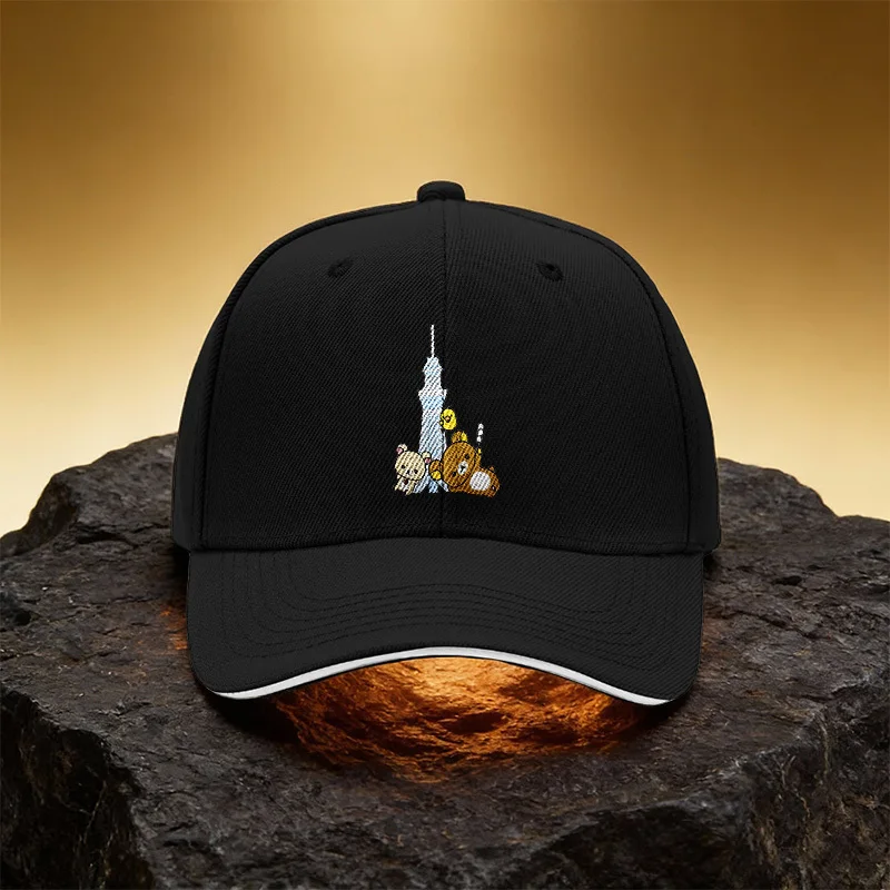 

Light Blue Tokyo Tower Bear Hat, Unisex Printed Baseball Cap Sandwich Brim Sports Cap, Suitable for Daily Commuting and Travel -
