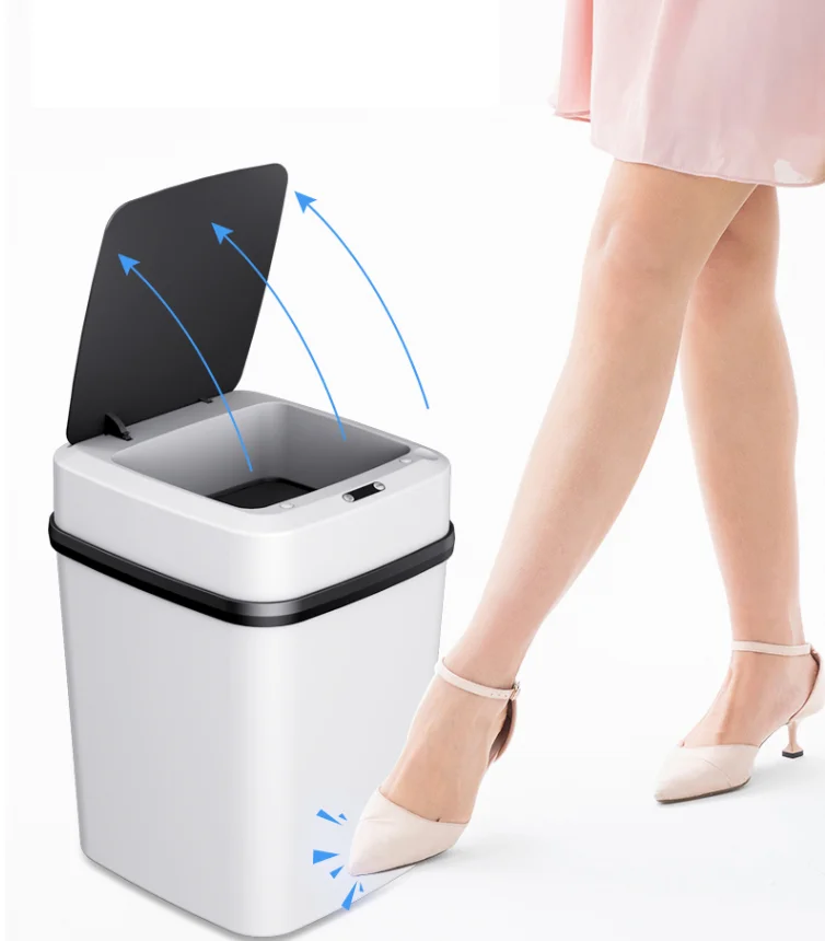 

New Intelligent Garbage Bin with Lid Inductive Home Living Room Light Luxury Toilet Bathroom Fully Automatic Electric