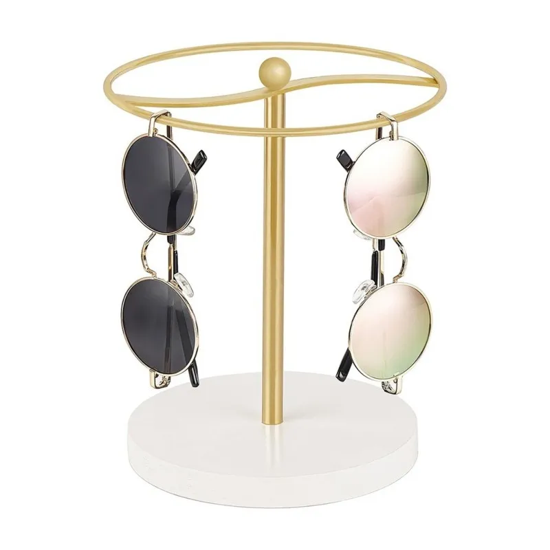 Sunglasses Organizer Holder, Metal Glass Stand Display Rack Holds 12 Eyewear Pairs Space Saving for Desk