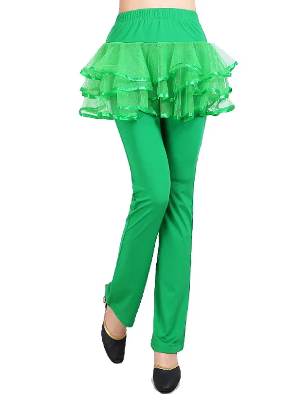 Square Dance Costume Trouser Skirt New Social Dance Trouser Skirt Latin Dance Pants Female Practice Dress